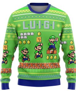 Gearhumans 3D Super Mario Luigi Custom Ugly Long sleeve