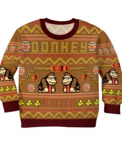 Gearhumans 3D Super Mario Donkey Kong Custom Kid Ugly Sweater