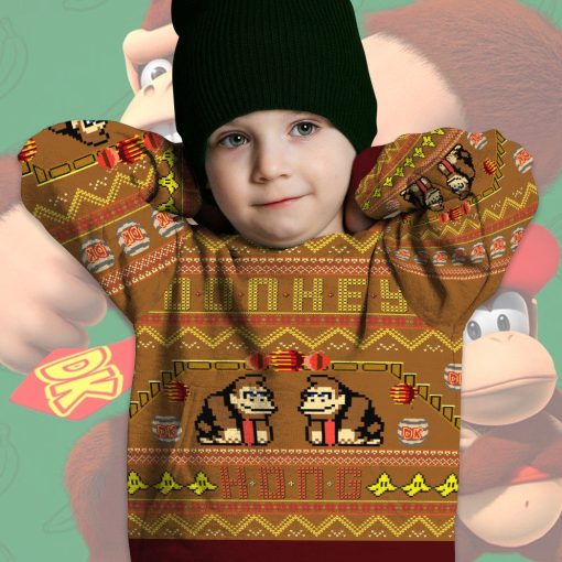 Gearhumans 3D Super Mario Donkey Kong Custom Kid Ugly Sweater - Image 3