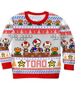 Gearhumans 3D Super Mario Toad Custom Kid Ugly Sweater