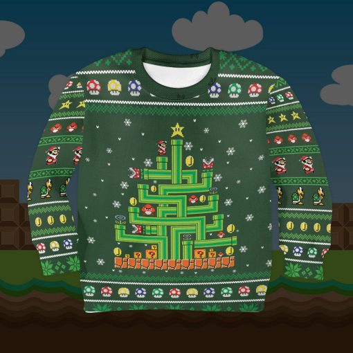 Gearhumans 3D Ugly Mario Christmas Custom Kid Ugly Sweater