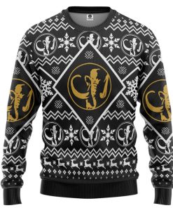 Gearhumans 3D Mighty Morphin Black Power Ranger Custom Ugly Christmas Long sleeve