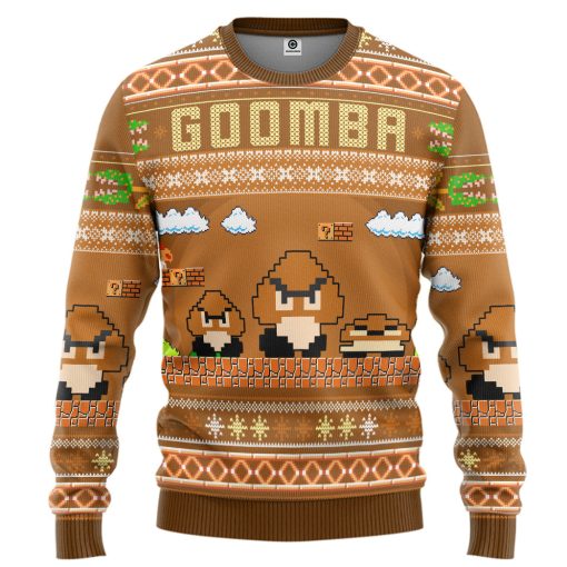 Gearhumans 3D Super Mario Goomba Custom Ugly Long sleeve