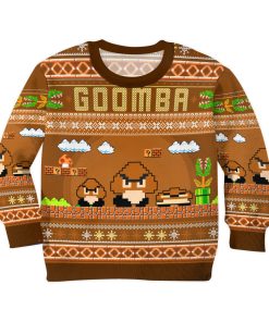 Gearhumans 3D Super Mario Goomba Custom Kid Ugly Sweater