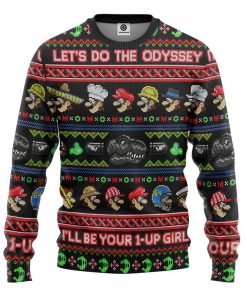Gearhumans 3D Mario Ugly Christmas Custom Ugly Long sleeve