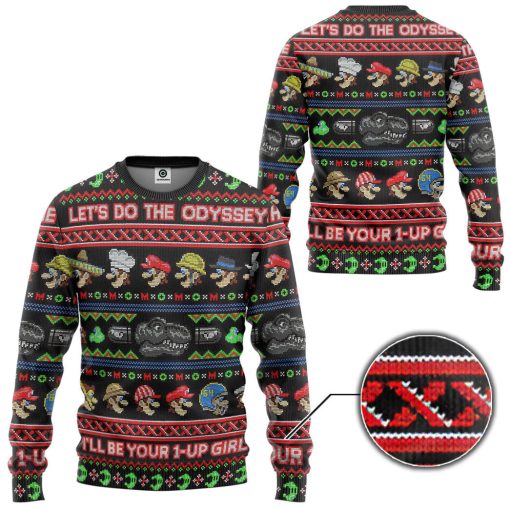 Gearhumans 3D Mario Ugly Christmas Custom Ugly Long sleeve - Image 2