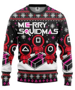 Gearhumans 3D Merry Squidmas Squid Game Ugly Christmas Custom Ugly Long sleeve