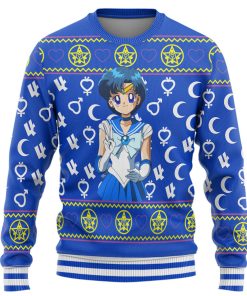 Gearhumans 3D Sailor Moon Mercury Custom Ugly Christmas Long sleeve