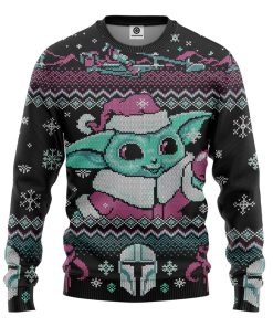 Gearhumans 3D SW Yoda Baby Ugly Christmas Custom Ugly Sweater