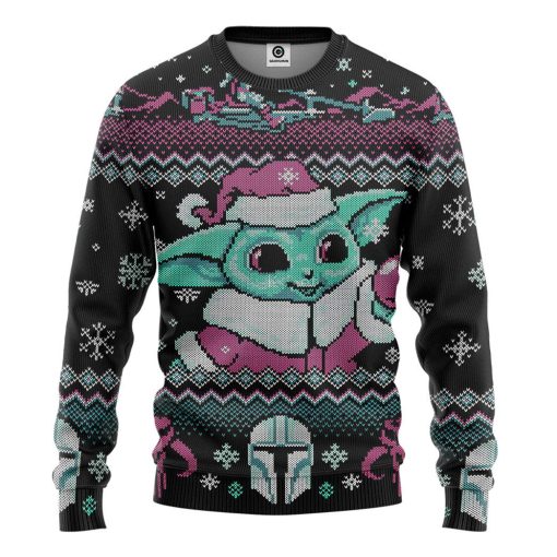 Gearhumans 3D SW Yoda Baby Ugly Christmas Custom Ugly Sweater