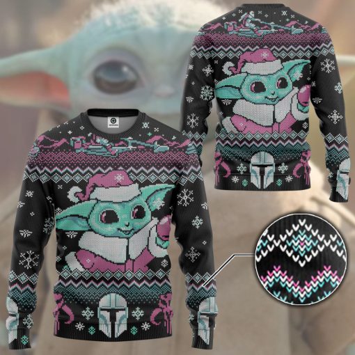 Gearhumans 3D SW Yoda Baby Ugly Christmas Custom Ugly Sweater