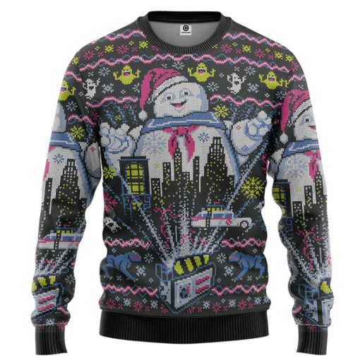 Gearhumans 3D There Is No Santa, Only Zuul Ugly Christmas Custom Ugly Long sleeve