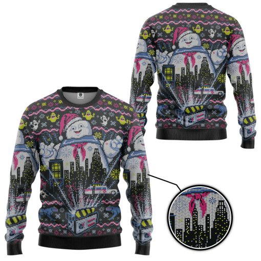 Gearhumans 3D There Is No Santa, Only Zuul Ugly Christmas Custom Ugly Long sleeve - Image 3
