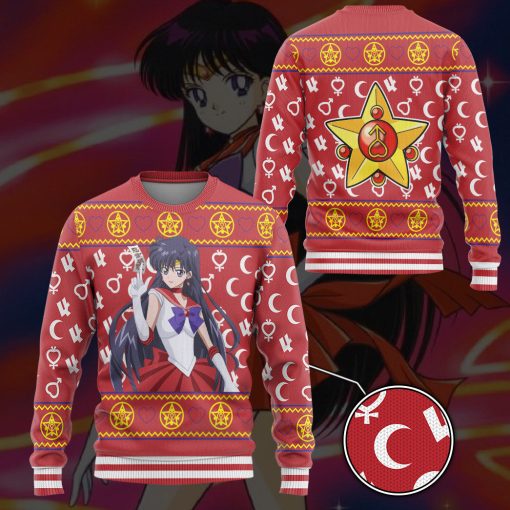 Gearhumans 3D Sailor Mars Mercury Custom Ugly Christmas Long sleeve