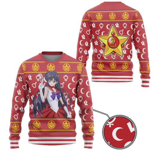 Gearhumans 3D Sailor Mars Mercury Custom Ugly Christmas Long sleeve