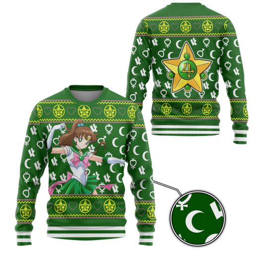 Gearhumans 3D Sailor Jupiter Mercury Custom Ugly Christmas Long sleeve