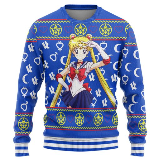 Gearhumans 3D Sailor Moon Custom Ugly Christmas Long sleeve