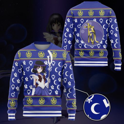 Gearhumans 3D Sailor Saturn Mercury Custom Ugly Christmas Long sleeve - Image 3