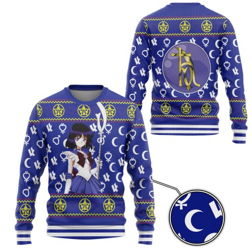Gearhumans 3D Sailor Saturn Mercury Custom Ugly Christmas Long sleeve - Image 2