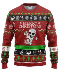 Gearhumans 3D Nightmare Before Christmas Jack Skellington Custom Ugly Long sleeve