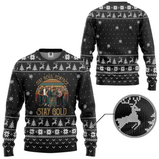 Gearhumans 3D The Outsiders Stay Gold Ponyboy Stay Gold Christmas Style Custom Ugly Sweater - Image 2
