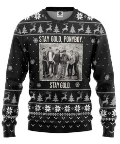 Gearhumans 3D The Outsiders Stay Gold Ponyboy Stay Gold Christmas B&W Style Custom Ugly Long sleeve