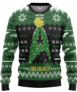 Gearhumans 3D S.T Trek The Halls Ugly Christmas Custom Ugly Long sleeve