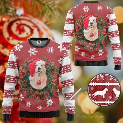 Gearhumans 3D Golden Retriever Dog Custom Ugly Christmas Long sleeve - Image 3