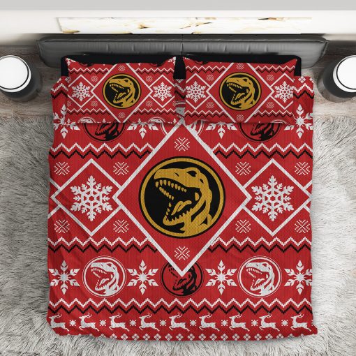 Gearhumans 3D Mighty Morphin Red Power Ranger Custom Bedding Set