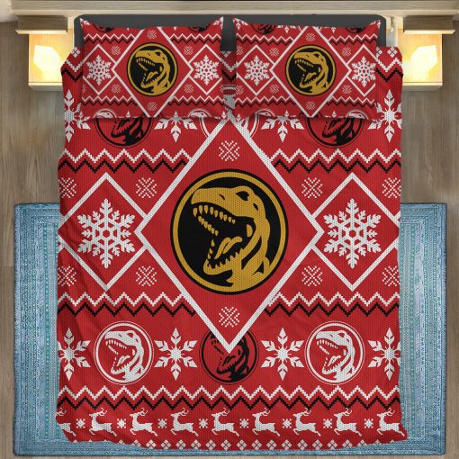 Gearhumans 3D Mighty Morphin Red Power Ranger Custom Bedding Set