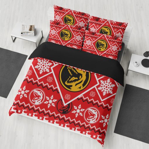 Gearhumans 3D Mighty Morphin Red Power Ranger Custom Bedding Set