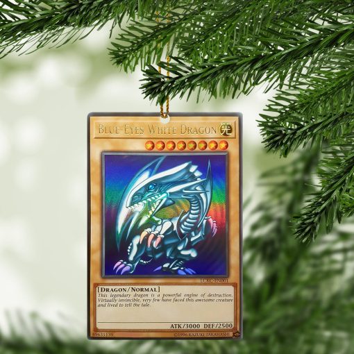 Gearhumans 3D Yu Gi Oh First Edition Blue Eyes White Dragon Custom Ornament