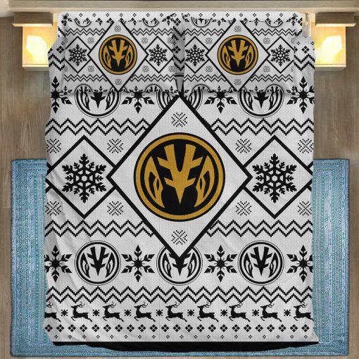Gearhumans 3D Mighty Morphin White Power Ranger Custom Bedding Set - Image 5