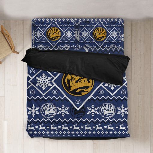 Gearhumans 3D Mighty Morphin Blue Power Ranger Custom Bedding Set