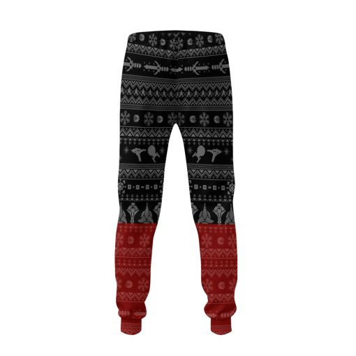 Gearhumans 3D S.T The Next Generation 1987 Red Ugly Christmas Custom Sweatpants