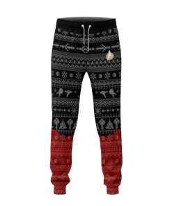 Gearhumans 3D S.T The Next Generation 1987 Red Ugly Christmas Custom Sweatpants