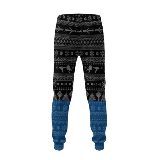 Gearhumans 3D S.T The Next Generation 1987 Blue Ugly Christmas Custom Sweatpants - Image 4