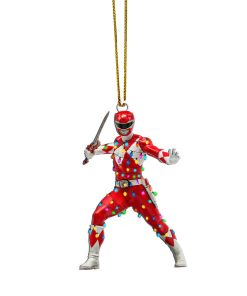 Gearhumans 3D Mighty Morphin Red Power Ranger Christmas Custom Ornament