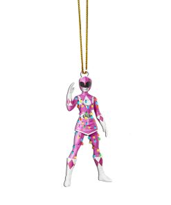 Gearhumans 3D Mighty Morphin Pink Power Ranger Christmas Custom Ornament