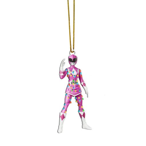 Gearhumans 3D Mighty Morphin Pink Power Ranger Christmas Custom Ornament