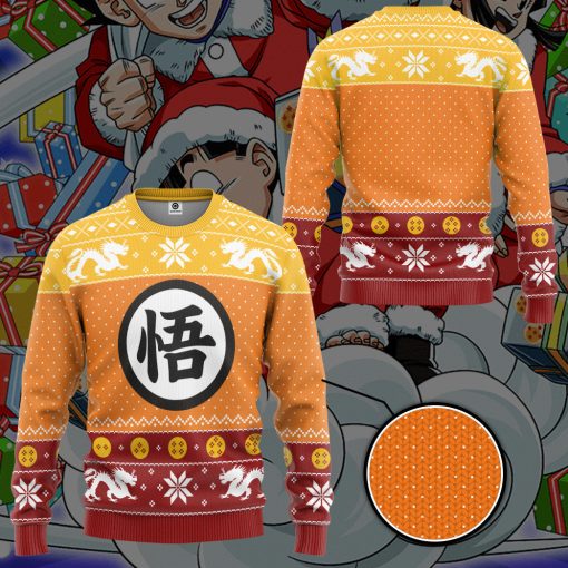 Gearhumans 3D Dragon Ball Z Goku Ugly Christmas Custom Ugly Long sleeve - Image 3