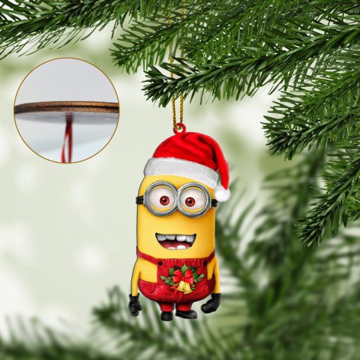 Gearhumans 3D Minion Red Christmas Custom Ornament