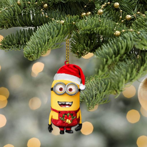 Gearhumans 3D Minion Red Christmas Custom Ornament
