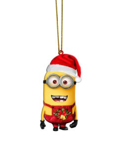 Gearhumans 3D Minion Red Christmas Custom Ornament