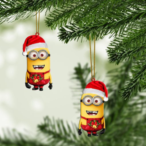 Gearhumans 3D Minion Red Christmas Custom Ornament