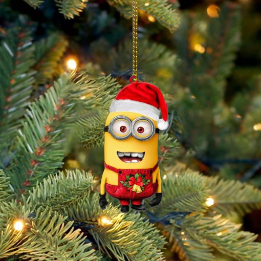 Gearhumans 3D Minion Red Christmas Custom Ornament