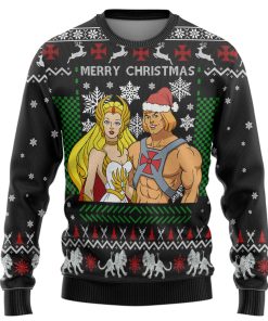 Gearhumans 3D Heman Shera Christmas Custom Ugly Long sleeve