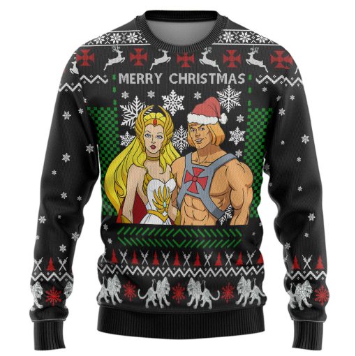 Gearhumans 3D Heman Shera Christmas Custom Ugly Long sleeve