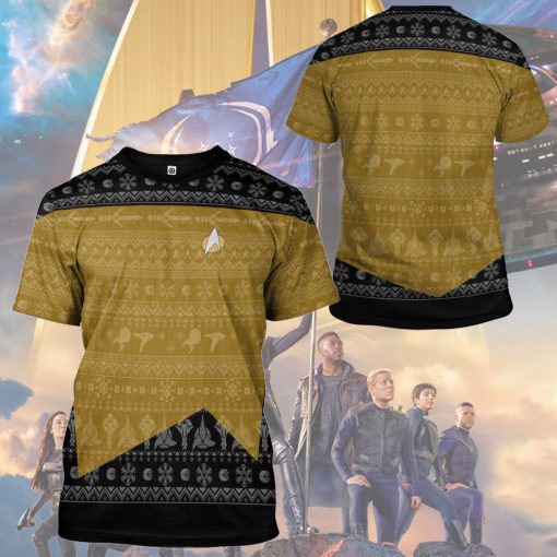 Gearhumans 3D S.T The Next Generation 1987 Yellow Ugly Christmas Custom Hoodie Tshirt Apparel - Image 14