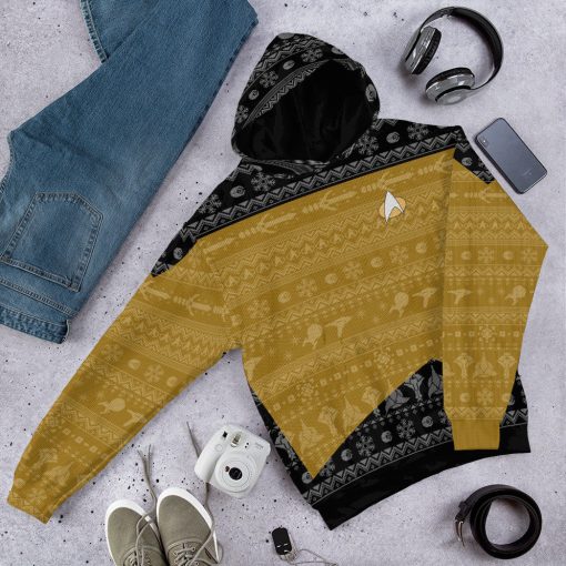 Gearhumans 3D S.T The Next Generation 1987 Yellow Ugly Christmas Custom Hoodie Tshirt Apparel - Image 17